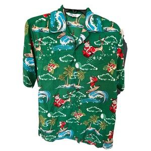 Hawaiian Shirt Men‎ Aloha Santa surf Party Casual vacation Tourist Wear Alvish S